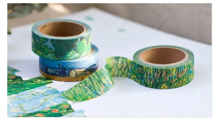 Creative Van Gogh Oil Painting Japanese Masking Washi Tape Decorative Adhesive Tape Diy Scrapbooking Sticker Label Stationery