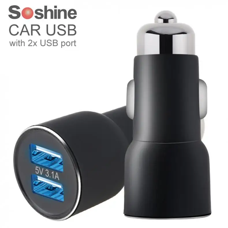 Soshine Dual USB быстрая зарядка QC 3,0 Автомобильное зарядное устройство для iPhone samsung huawei Быстрая зарядка мобильный телефон быстрое зарядное