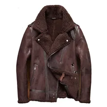 Denny& Dora, Мужское пальто из овчины, Мужское пальто с мехом, овчина с зубчатым воротником, кожаная куртка, Мужская мотоциклетная куртка