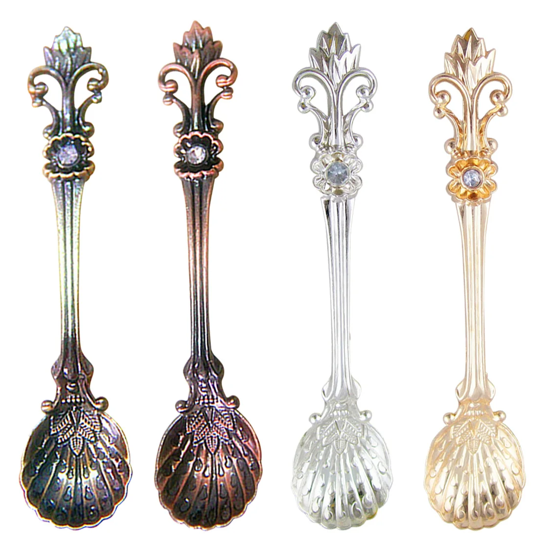 Royal Style Metal Carved Coffee Spoon Set Vintage Table Spoon Antique Tea Spoons Coffee Spoon 1PC Fork Tablespoons