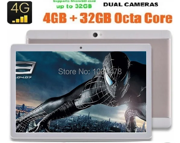 2017 New 10 inch 4G LTE Tablet PC Octa Core 1920*1200 4GB RAM 64GB ROM Dual SIM Trays Android 6.0 GPS tablets 10.1+Gifts