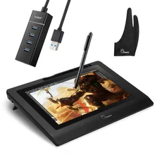 Parblo Coast 10 графический планшет Рисование монитор HD IPS с ярлыками клавиш и ручка без батареи+ противообрастающая перчатка