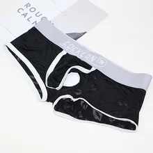 Сексуальное нижнее белье для геев, мужские шорты-боксеры, полупрозрачные трусы, Мужские дышащие трусы с низкой талией, calzoncillo L-3XL