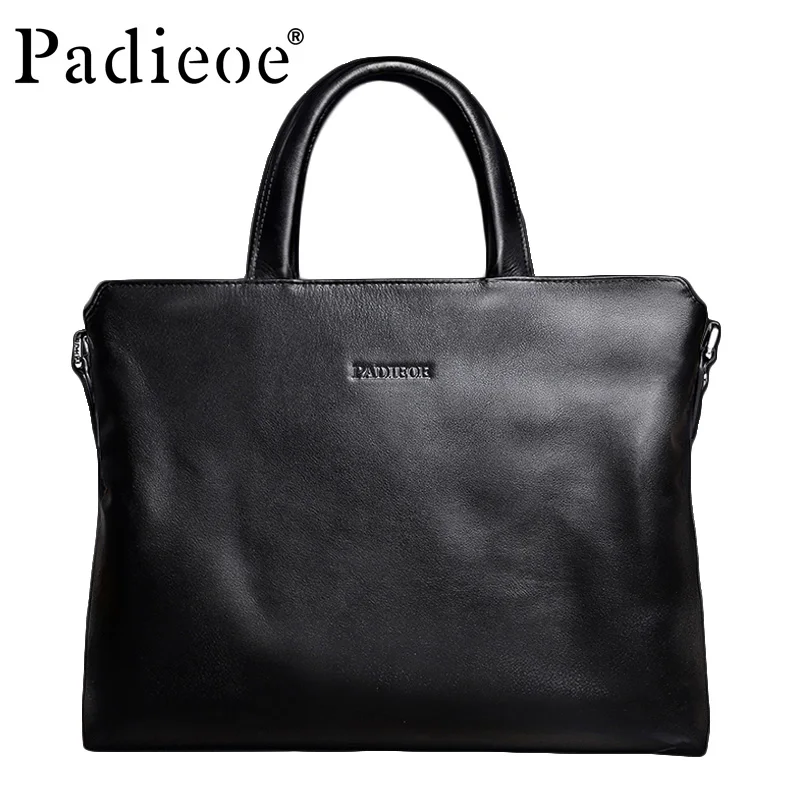 

Padieoe High Quality Durable Genuine Leather Men's Handbag Luxury Messenger Bag Fashion Casual Tote Fashion Business Man Handbag