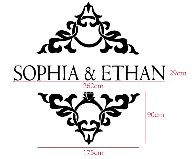 

Wedding Floor Stickers Personalised BRIDE GROOM name Available Vinyl Removable Wedding Floor Monogram Decoration Decal