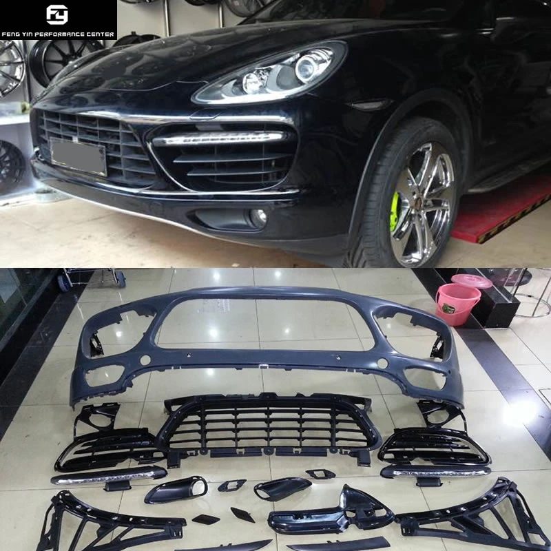 GTS турбо стиль PP передний бампер гоночные грили для Porsche Cayenne GTS турбо комплект кузова автомобиля 11-14