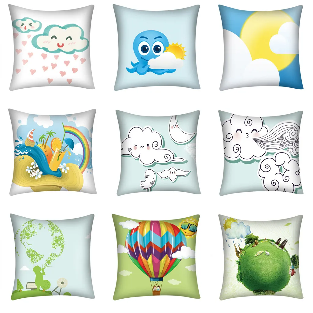 

ISHOWTIENDA Print Pillow Case Polyester Sofa Car Cushion Cover Home Decor sofa decorative cushions printed square polyester