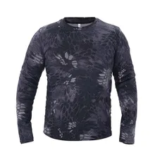 Новая Тактическая Военная камуфляжная Футболка Мужская дышащая быстросохнущая армейская походная Боевая футболка с длинным рукавом для мужчин