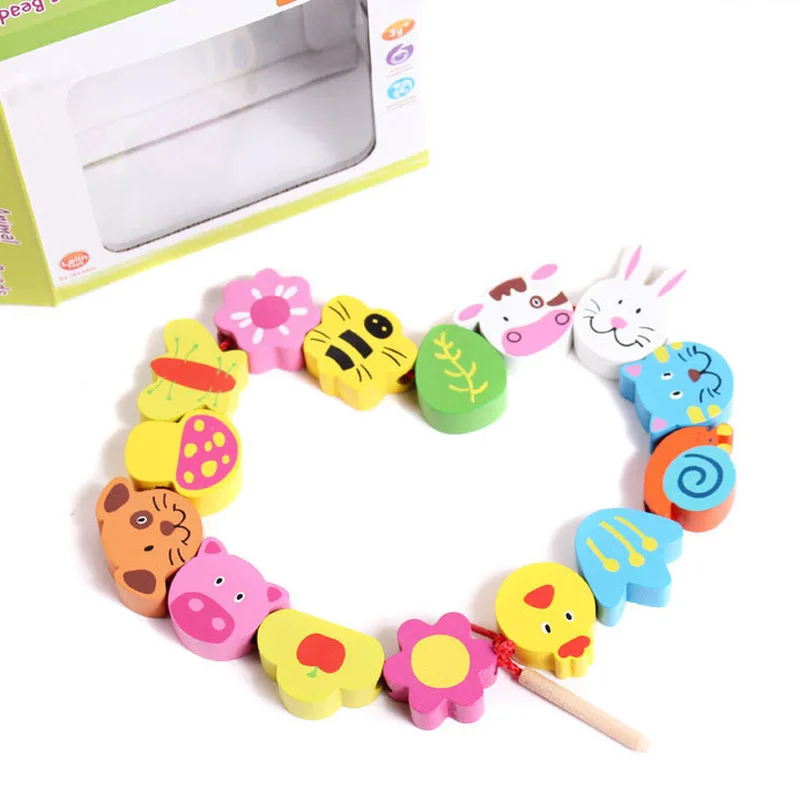 

New Baby Parent-Child Wooden Toys New Cartoon Animals Flat Head Large Bowling Children's Fitness Toys Building Blocks