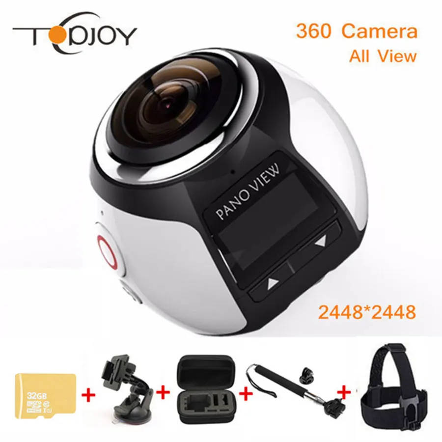 360 Video Camera Wifi Mini 360 Action Camera 2448*2448 Ultra HD Panorama Camera 360 Degree 220*360 Sport Driving Action Camera