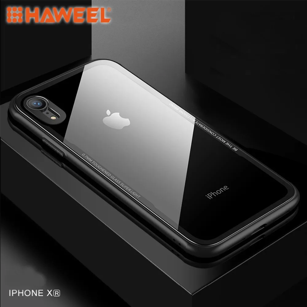 

HAWEEL Phone Case for iPhone XS Max/ XR TPU + Tempered Glass Rear Cover Shockproof Protective Case Cover Guard Shell