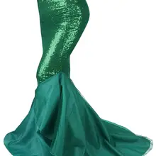 LinvMe Women's Sequins Mermaid Skirt Party Maxi Long Tail Bodycon Cosplay Halloween Costume Plus Size Trumpet Fancy Fishtail