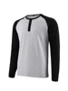 Camiseta de manga larga para hombre, Camisa de algodón con costuras, de talla grande, a la moda, ajustada, ACT902180Y ► Foto 2/6