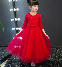 Girl Dress Princess Costume 2017 Brand Long Sleeve Christmas Dresses Kids Clothes Rose Flower Robe Fille Rapunzel Children Dress