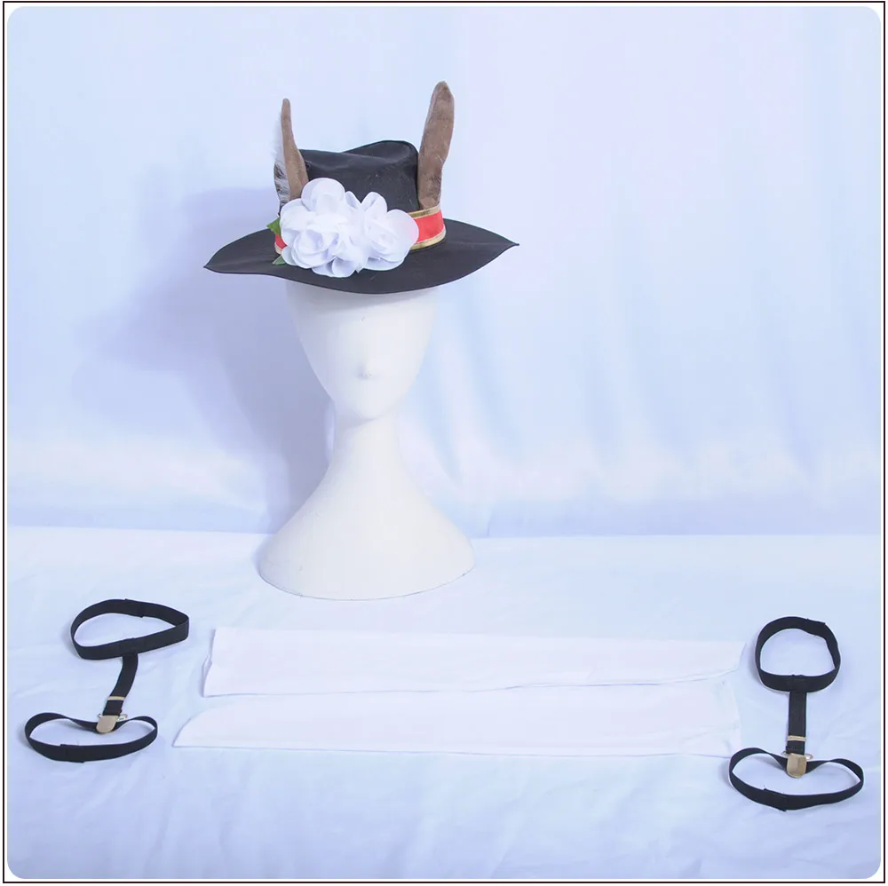 x_01Game LoveLive!Sunshine!! Aqours Bremen Band Ohara Mari Cosplay Costume Women Chocolate Maid Uniform Dress Ruffles Armlet +Hat  (7)
