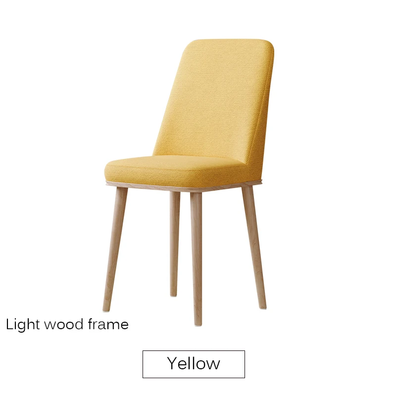 Nordic INS Dining Chair PU Fashion Creative Modern Minimalist Furniture Table and Chair Casual Coffee Office Home Chair - Цвет: Wooden base Yellow5