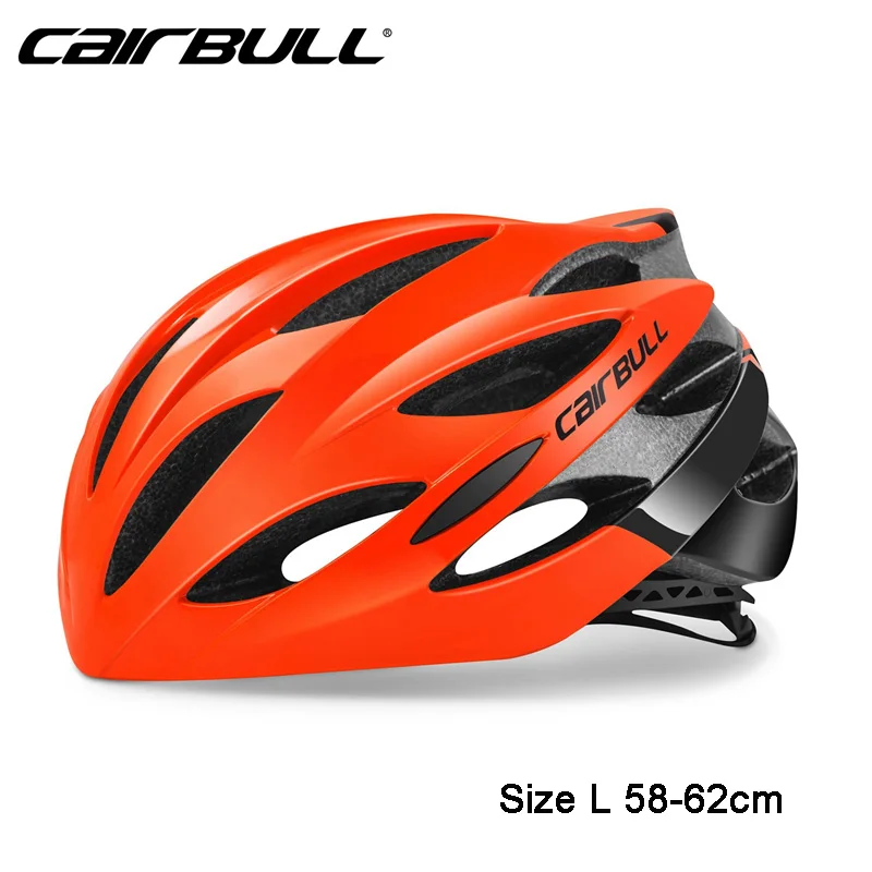 CAIRBULL велосипедные шлемы Mtb дорожный шлем для мужчин и женщин EPS+ PC сверхлегкие шлемы Capacete da bicicleta велосипедный шлем 54-62 см - Цвет: Orange L