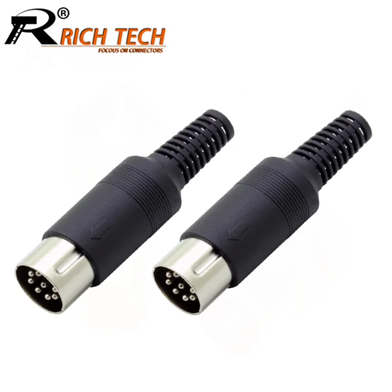

10pcs/lot 8 Pin DIN Male Plug Connector with Plastic Handle 8 PIN DIN Wire Converter 8 PIN Plug DIN DIY Keyboard/Mouse Cable