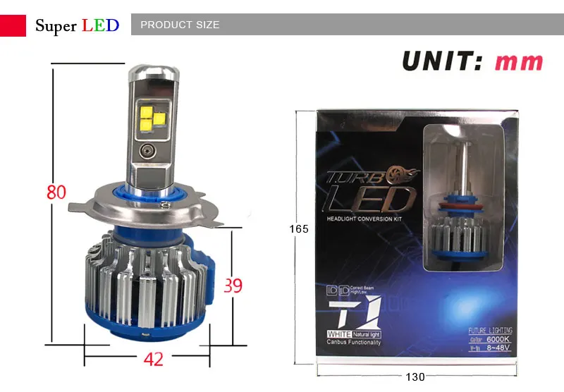H7 Headlight Bulbs 12V Automotive LED Headlamp Conversion Kit Replace Xenon Headlight Bulb Halogen Light Super White (3)