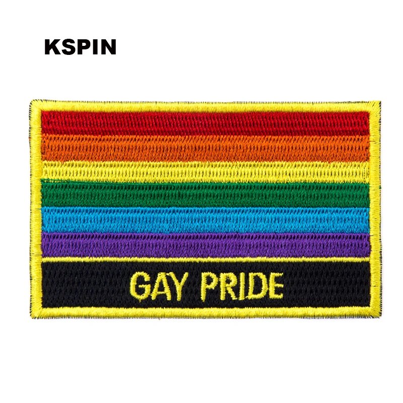 

Gay Pride Rectangular Shape Flag patches embroidered flag patches national flag patches 10pca a lot 8*5cm