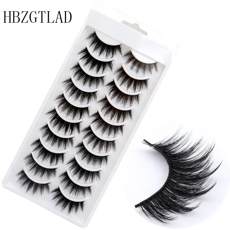 

2018 NEW 10 pairs 100% Real Mink Eyelashes 3D Natural False Eyelashes 3d Mink Lashes Soft Eyelash Extension Makeup Kit Cilios