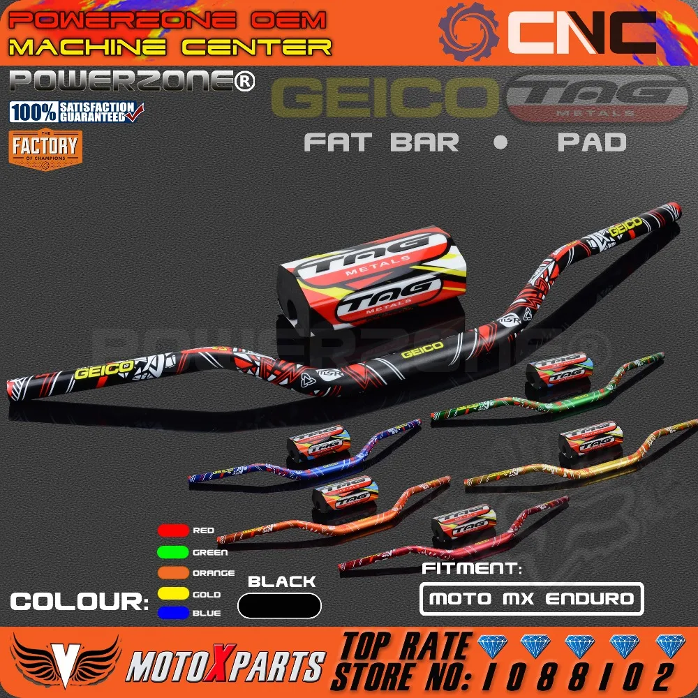 Руль GEICO 1 1/8 &quot28 мм руль с квадратной накладкой для KTM CRF YZF WRF RM KXF Pit Dirt Bike