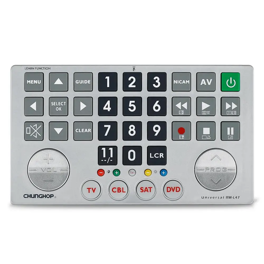

Chunghop Combinational remote control learn remote for TV SAT DVD CBL DVB-T AUX universal controller with code BIG KEY BUTTON