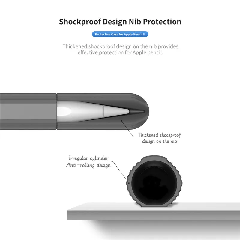 Чехол ROCK 2 го поколения для Apple Pencil держатель Премиум силикон чехол iPad Pro
