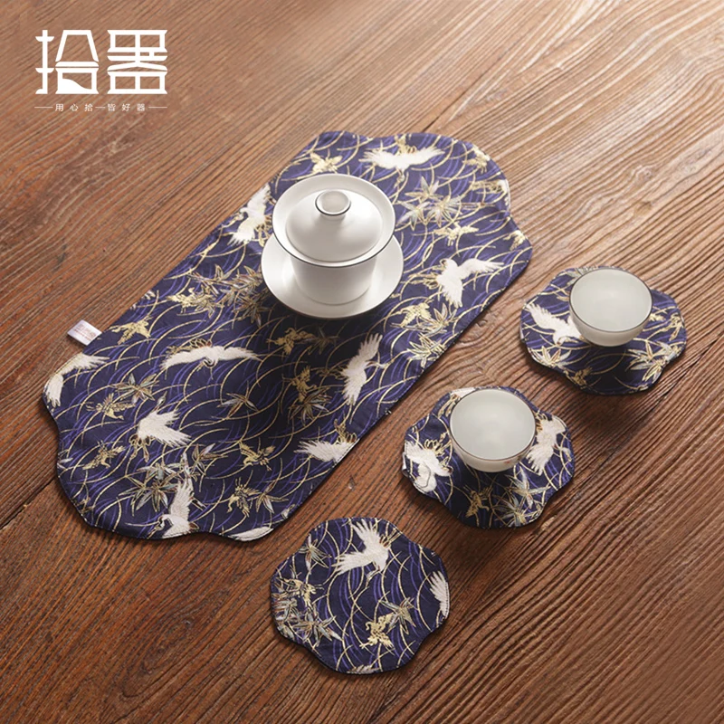 

2018 Tea Coaster Cloth Napkin Table Mat Placemat Mug Pads Tea Cloth Cup Holder Tea Towel Kitchen Tea Accessories Home Decoration