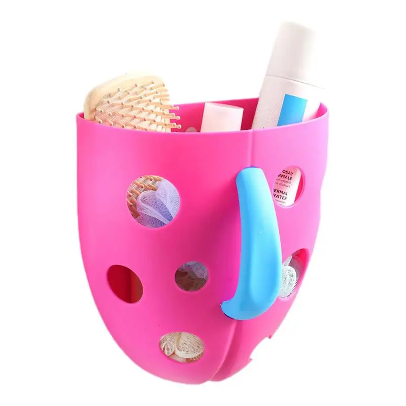 Органайзер для игрушек для купания Совок контейнер для хранения малыша Детская ванная комната домашнее хранилище корзина принадлежности Детские игрушки для ванной - Цвет: Pink