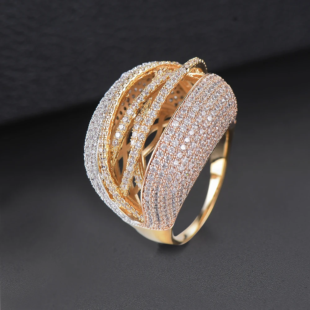 

Deluxe African Bridal Wedding Ring Winding Finger Rings For Women Engagement acero inoxidable joyeria mujer