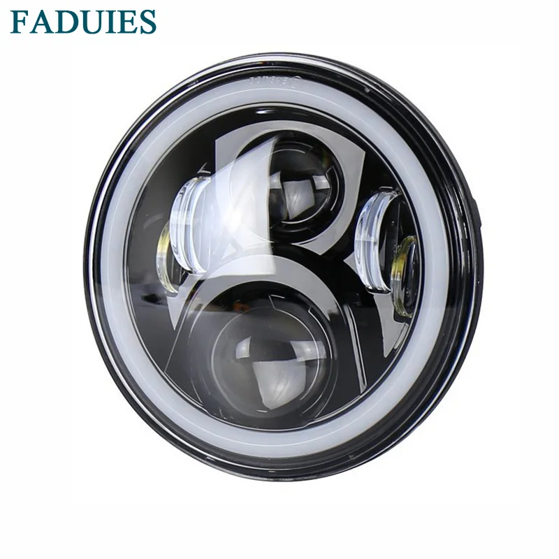 FADUIES 7 in. Daymaker Projector LED Halo Headlamp With Daytime Running light For Harley Switchback FLD Fat Boy FLSTF Road King  (2)