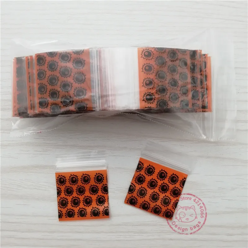 Design Mini Zip lock Poly Bags 100PCS Plastic Bag Storage (4 Patterns 6-15 Sizes Selects) #H44 