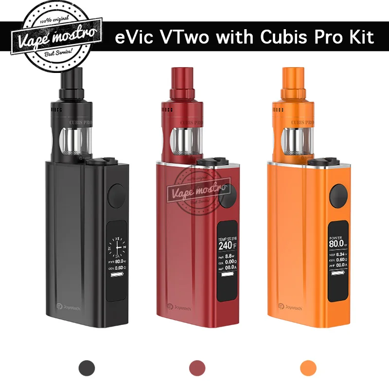 

Original Joyetech eVic VTwo with CUBIS Pro kit with 4ml Cubis pro capacity 5000mAh battery eVic VTwo 80W box mod e-cigarette
