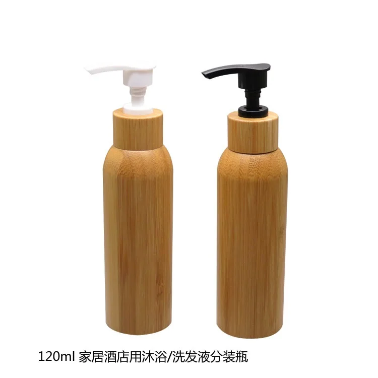 

120ML 10pc/lot Bamboo Empty Cosmetic Cream Container,DIY Lotion Pump Bottle Body Cream bottle with bamboo press cover