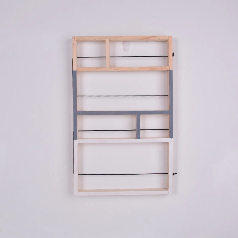 Простая комнатная полка многослойная деревянная стойка для хранения офисных книг практичное украшение - Цвет: Серый
