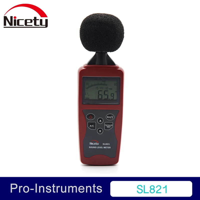

Nicety SL821 30-130dBA Portable Digital Sound Noise Audio Level Meter Measuring Decibel Pressure Logger Tester Monitor GR