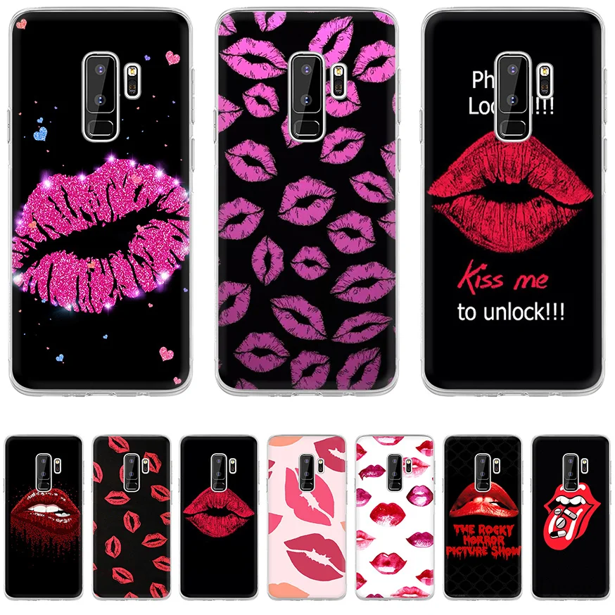 

Case Cover for Samsung A10 A20 A30 A40 A50 A60 A70 A9 A7 A5 A6 A8 Plus Kiss me Lips Lipstick Rouge hard pc