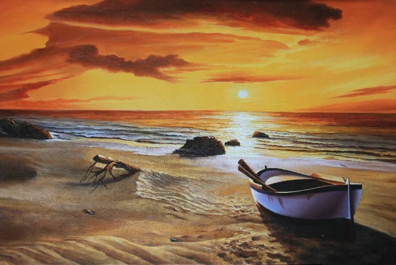 Craft-Canvas-printed-modern-picture-warm-color-art-the-beach-scene-in-Sunset-from-hand-painted.jpg