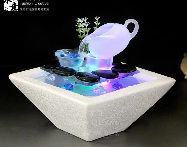 2019 Free Shipping Ceramic Water Fountain Fish Tank Feng Shui Water