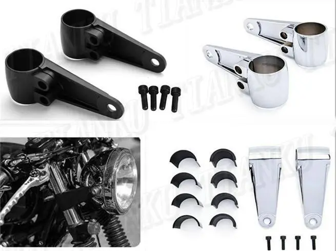 Headlight Fork Mounting Brackets For Motorcycle Street Bike Dual Sport Chopper Custom Cruisers ATV |