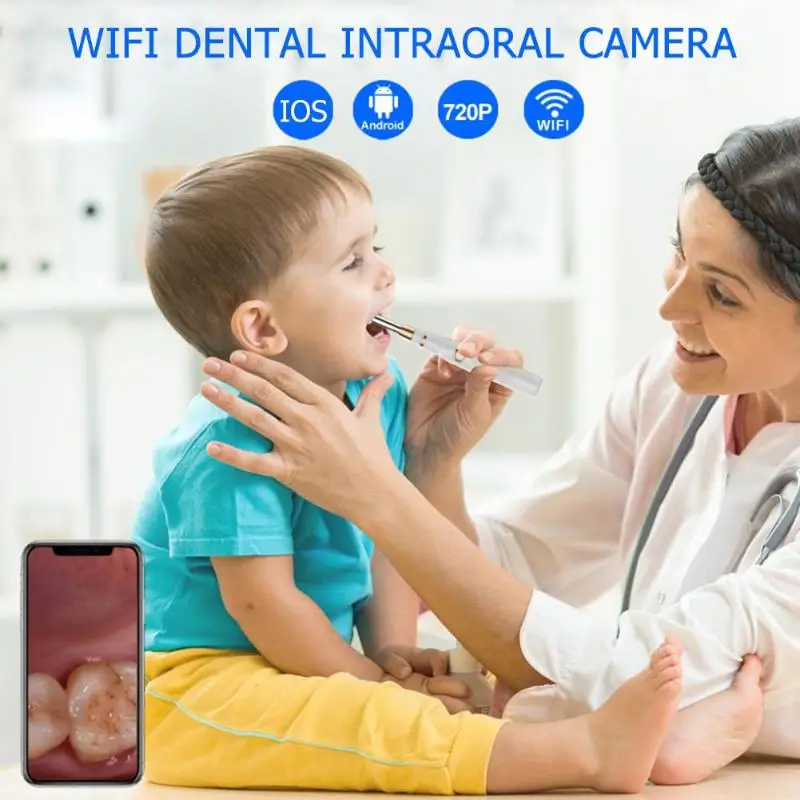 Wifi интраоральная камера 720P HD wifi Стоматологическая Интраоральная Камера Водонепроницаемый эндоскоп зубы зеркало светодиодный светильник контроль Инспекция