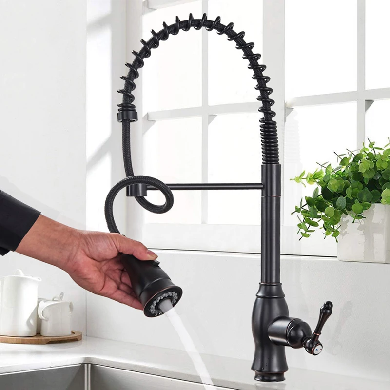 

MOIIO New Pull Out Kitchen Faucet Single Handle 2 Functions Shower Nozzle Pull Down Tap ORB Pull Out Spray Kitchen Faucet