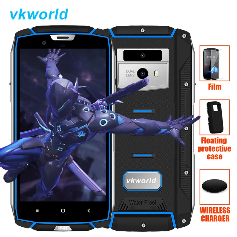 Бесплатная Беспроводной Зарядное устройство Vkworkd VK7000 4G LTE IP68 прочный смартфон