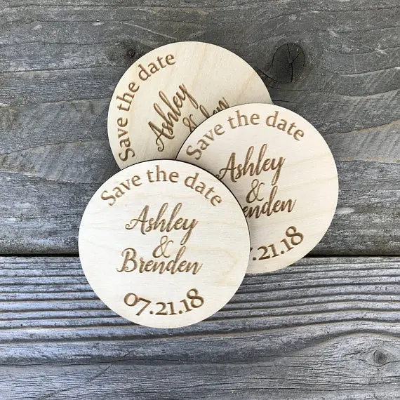 

Wedding Save The Date Magnet Rustic, Wood Save The Date Magnets,Personalized Save The Date Magnet,Wedding Invitation, Stamped,Cu