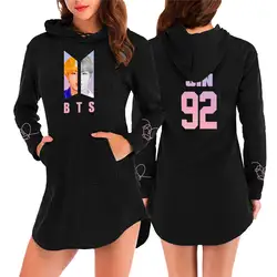BTS RM толстовка черный Свитшот Vestido Sudadera Mujer Bangtan обувь для мальчиков Kpop толстовки Bts альбом Love Yourself Moletons платье одежда