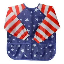 Водонепроницаемая накидка для творчества, фартук для малышей с рисунками, длинные рукава, Детская накидка для занятий искусством для детей 2-7 лет