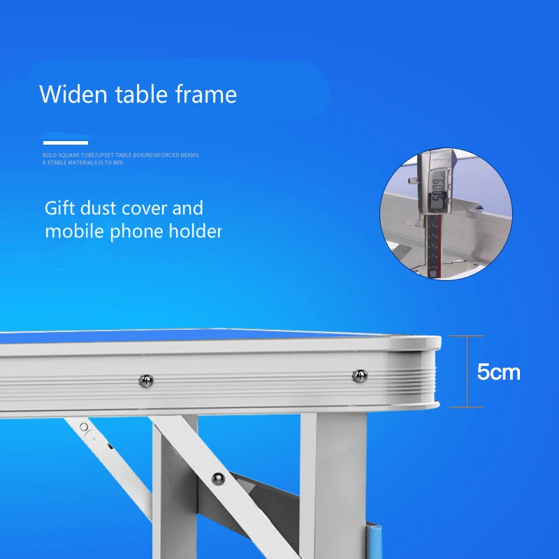 Strengthen Outdoor Foldable Table Household Simple Dining Desk Metal Portable with Umbrella Hole Light Camping Table with Stool Strengthen Outdoor Foldable Table Household Simple Dining Desk Metal Portable with Umbrella Hole Light Camping Table with Stool