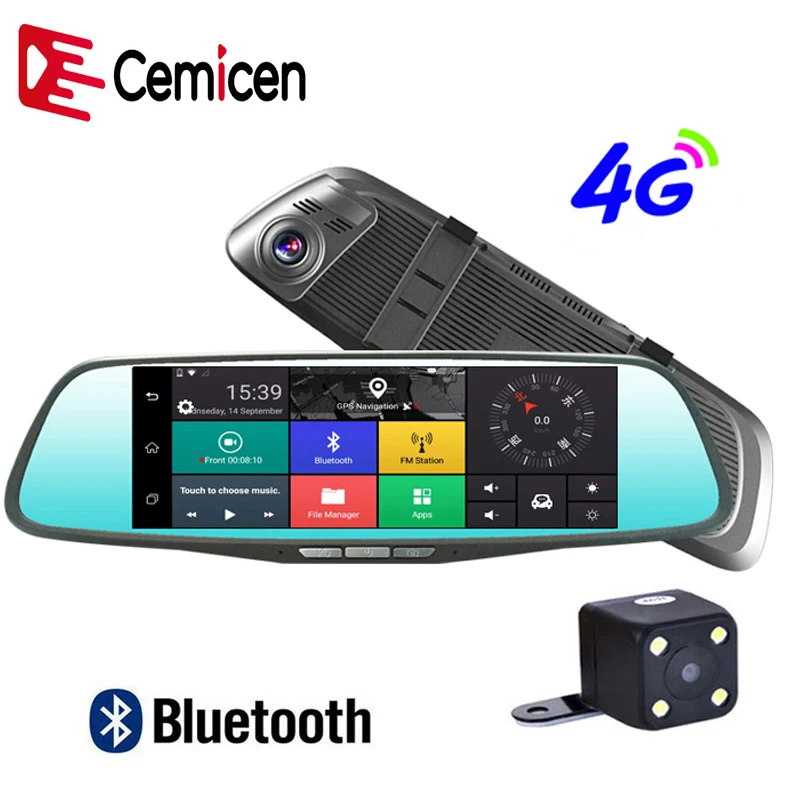 Автомобильный видеорегистратор Cemicen 4G 8 дюймов Android 5 1 зеркало заднего вида с