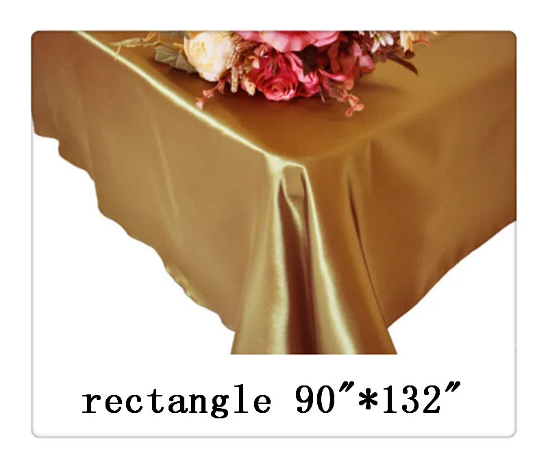 

Free shipping rectangle tablecloth size 90"*132" color gold for wedding decoration /decoration wedding